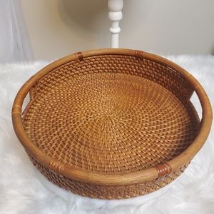 Round Rattan Woven Serving Tray